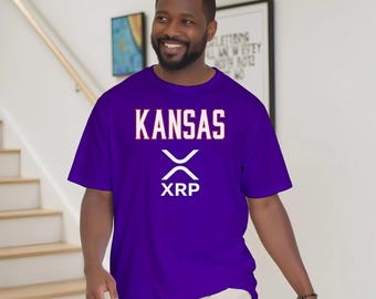 XRP T-Shirt - Kansas Sports Partnership Slogan | Adult Unisex Softstyle Crewneck | Crypto Ripple Collegiate Style White Red Premium Tee