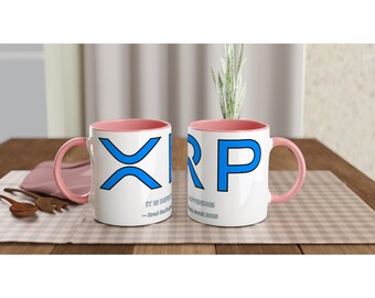 XRP Keramiktasse - Brad Garlinghouse IT IS Happening Zitat | Kaffee Tasse | Ripple inspirierte Farbpalette Wrap Rund Tasse mit Spruch