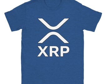 XRP T-Shirt - Minimalist Crypto Logo | Adult Unisex Softstyle Crewneck | Ripple Ledger Clean Line Art Typography Premium Tee