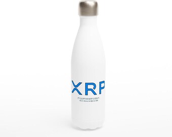 XRP Water Bottle - David Schwartz Dirt Cheap Quote | 17oz Stainless Steel Insulated Flask | Crypto Ripple Swell JoelKatz Slogan Gym Thermos