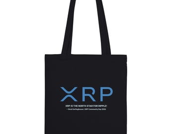 XRP Tote Bag - Brad Garlinghouse North Star Quote | Eco Cotton Shopping Bag | Double Sided Print Ripple Community Day Meme Slogan Reusable