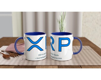 XRP Keramiktasse - Brad Garlinghouse North Star Zitat | Kaffee Tasse | Ripple inspirierte Farbpalette Wrap Rund Tasse mit Spruch