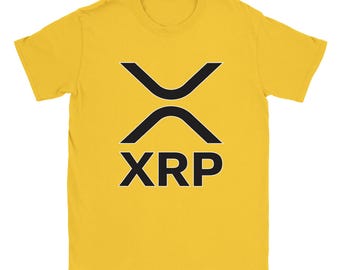 XRP T-Shirt - Minimalist Black Crypto Logo | Adult Unisex Softstyle Crewneck | Ripple Ledger Clean Line Art Typography Premium Tee
