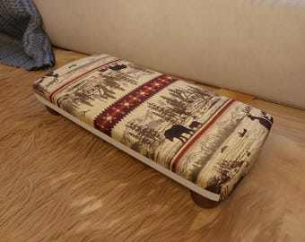 Boho-Ottomanenhocker, handgefertigte türkische Teppichbank, Akzentdekoration
