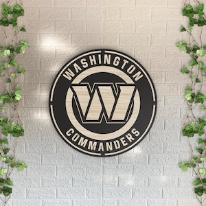 Washington Commanders Wooden Sign, Commanders Wood Wall Art, Football Team Logo Decor, Fan Cave and Game Room Gift