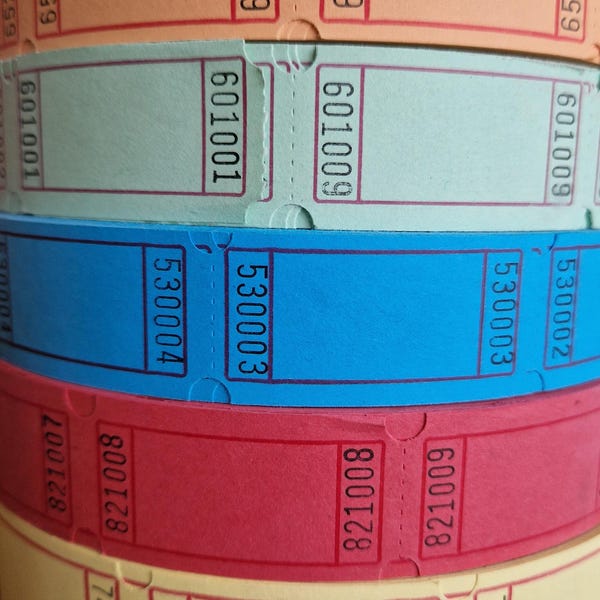 Blank Tickets Tokens Voucher Party Event Celebration Wedding Favour Party Food Carnival Vintage Fair Concert, Scrapbooking 100 tickets