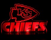 NFL Kansas City Chiefs Football LED Desk Lamp Night Light Beer Bar Bedroom Game Room Sign