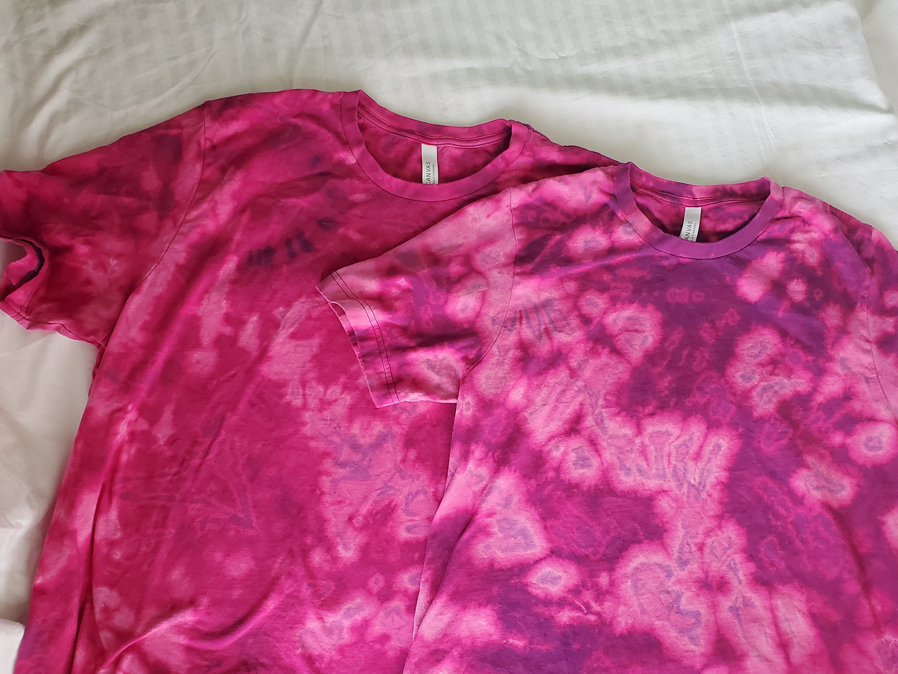 reverse tie dye purple shirt