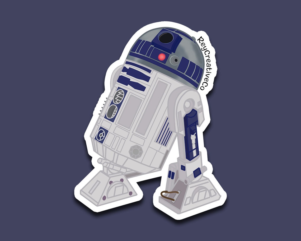 R2D2 Sticker vinyl water resistant sticker water bottle Etsy