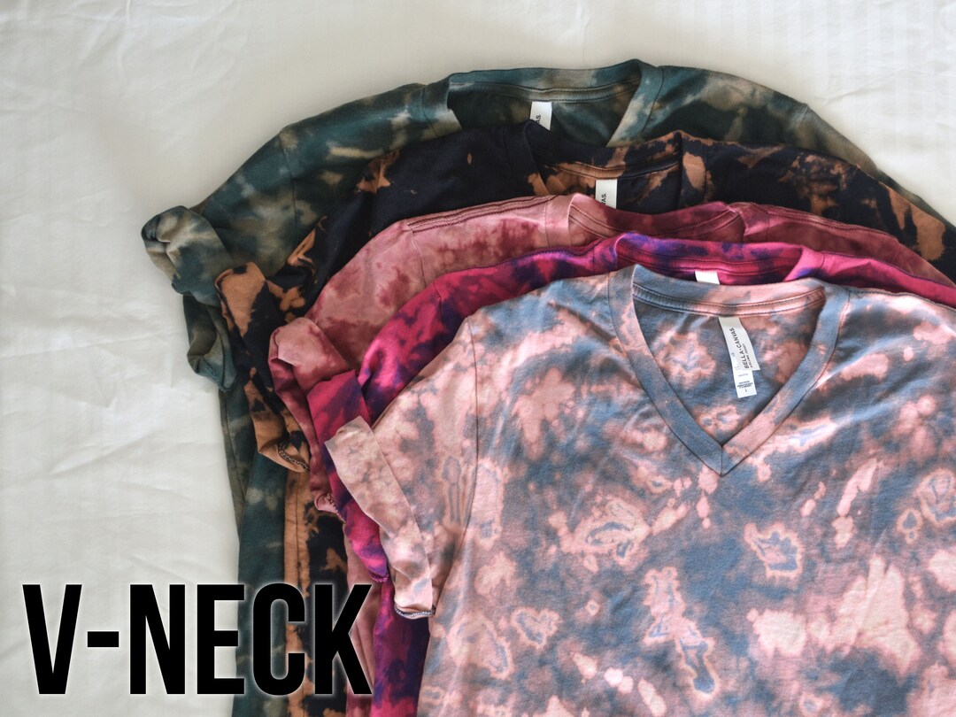 womens tie dye v neck tee