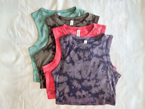 Tie Dye Crop Tank, Tie Dye Tank Top, Soft Shirts for Women, Gift for Her, Tie Dye Top, Bella Canvas, Soft Tank Top, Tie Dye Muscle Tank