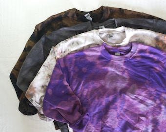 Sudadera de Halloween, sudadera tie-dye, sudaderas de otoño para mujer, cuello redondo de otoño, sudadera con capucha tie-dye morada, cuello redondo tie-dye morado, suéter