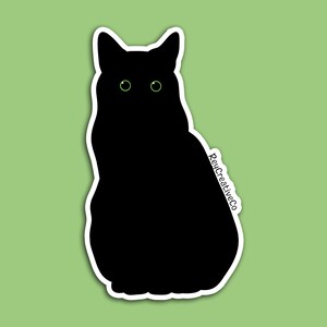 Schwarze Katze Aufkleber, süße Katze Aufkleber, Geschenk für Katzenliebhaber, spähende Katze Aufkleber, schwarze Katze Halloween, Geschenk für Halloween, Halloween Aufkleber,