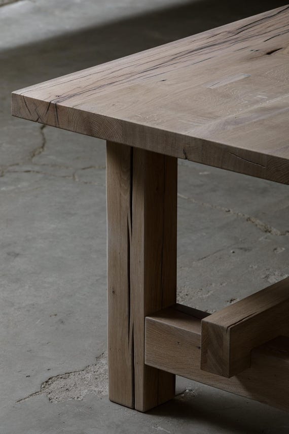 19th Century Antique Oak Dining Table Reclaimed Oak Beams MS Arcanum