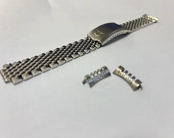 18mm Omega Seamaster Rice Bead Wrist Watch Strap Bracelet Stainless Steel