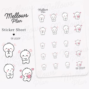 Emotions mellows sticker sheet hobonichi handmade drawing designs for planners and bullet journaling M0007