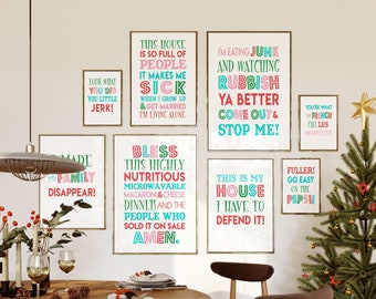 Set of 13 Home Alone Quote Prints - Various Sizes (digital files)
