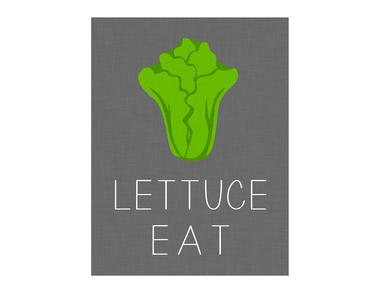 Lettuce Eat Fun Digital Art Kitchen Printable in Sizes 5x7 Etsy