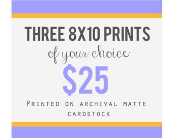 Choose Any Three 8x10 Art Prints, Kitchen, Nursery, Maps