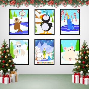 Impresiones digitales instantáneas de elfos del Polo Norte: conjunto de seis en varios tamaños