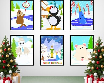 Elf North Pole Friends Instant Digital Prints - Set of Six in various sizes