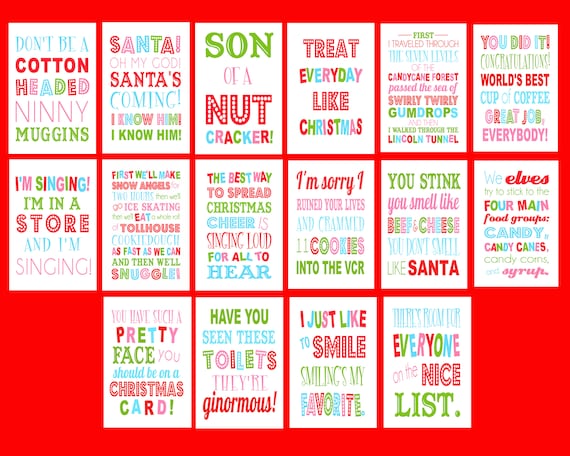 Every Buddy the Elf Christmas Digital Quote Art Printables - Etsy