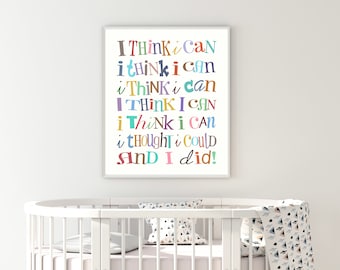 16x20 Cute "I Think I Can & I Did" Digital Art Print - JPEG
