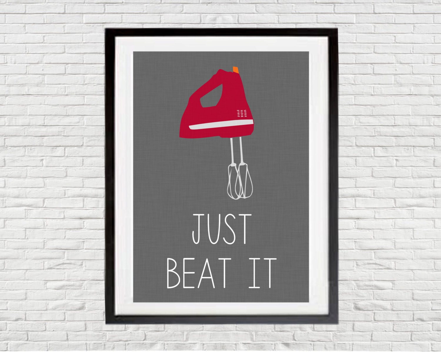 Just Beat It - Calcomanía de pared para cocina, vinilo para cocina,  calcomanía de pared divertida para cocina, letrero de cocina divertido