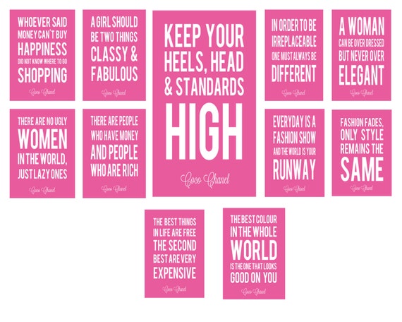 Inspirational Coco Chanel quotes.. Modern typography for artist, t