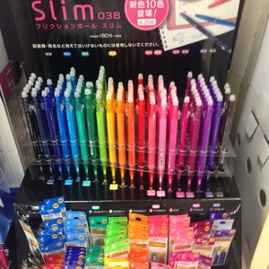 Pilot Erasable Frixion Ball Slim 0 38mm Gel Ink Ball Point Etsy