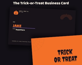 Tarjeta de presentación de Halloween para niños / Imprimible personalizado para Halloween / Plantilla editable / Descarga instantánea