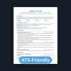 Data & ML Engineer Resume Template | ATS Data Science CV + Letter