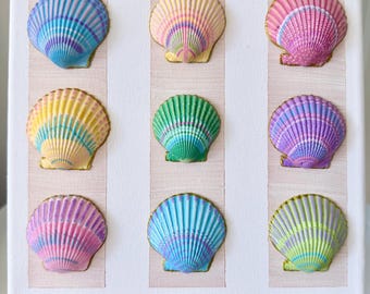 Seashell Artwork on Canvas | Coastal Wall Art Decor or Gift