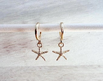 Starfish and coastal design earrings, hypoallergenic and tarnish-resistant