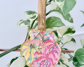 Shell Ornament, Lily Decoupage, Coastal Decor