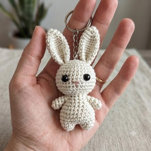 Bunny Keychain Crochet Pattern PDF | Amigurumi Bunny Pattern | Cute Rabbit Keychain | Beginner Crochet Tutorial | Easter Gift DIY