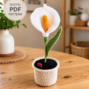 Crochet Calla Lily Pattern PDF | Realistic Flower DIY | Crochet Floral Decor, Bouquet & Wedding Gift | Instant Digital Download