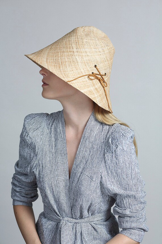 womens straw bucket hat