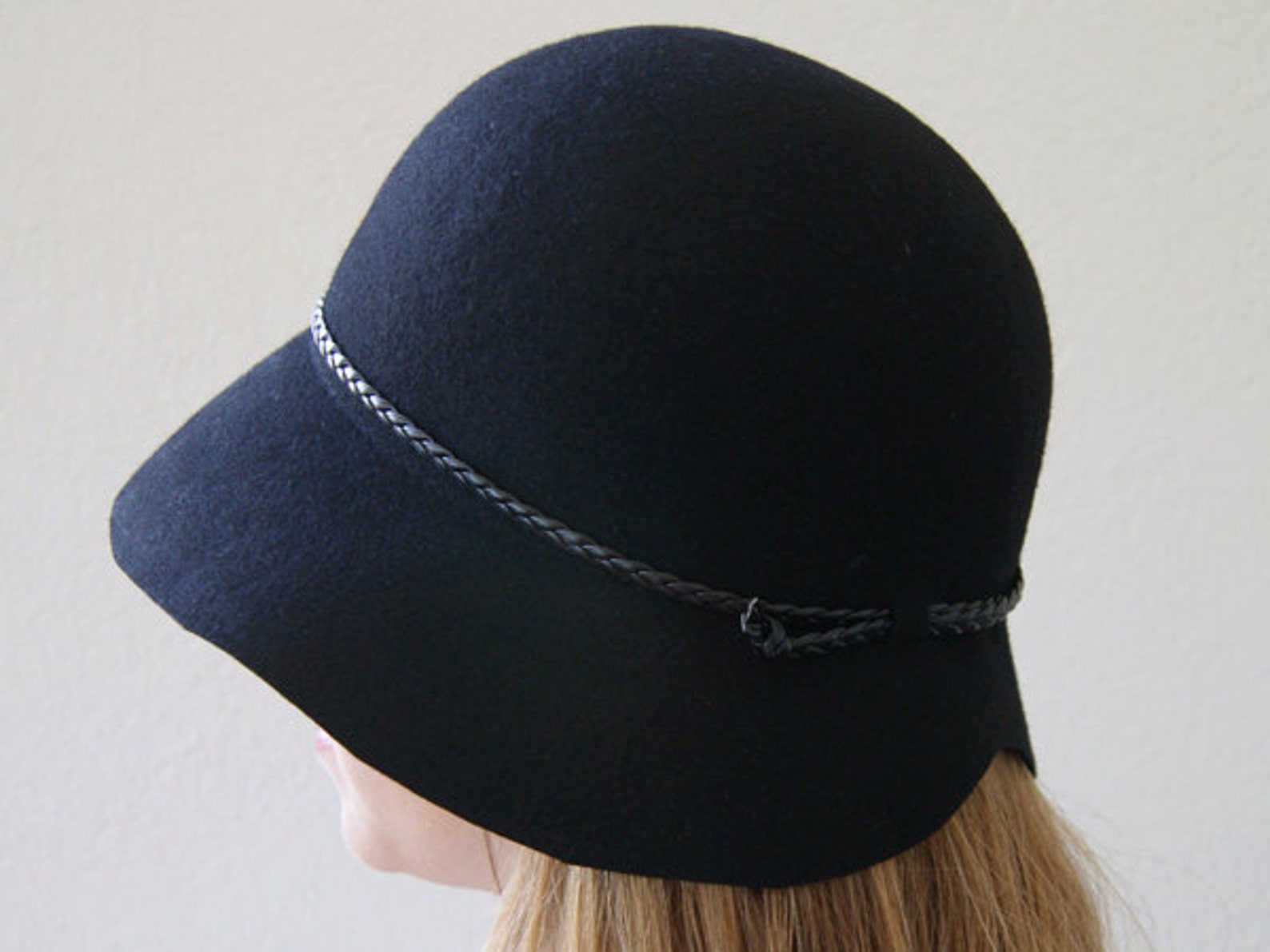 HAT ON SALE Black Cloche Hat Felt Cloche Women Hat Vintage Etsy
