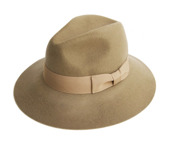 Womens camel fedora hat Clearance