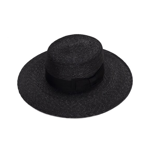 gärtner strohhut breite krempe schwarz