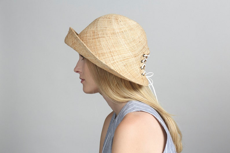 Womens straw bucket hats Straw buckethat Straw hat for Etsy