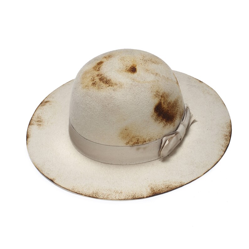 Wide brim felt hat with unique handmade texture Mens felt Etsy