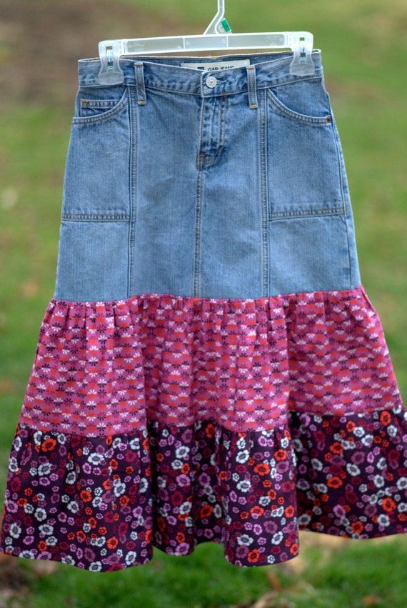 Purple Inspiration Upcycled Jean Skirt size 0 | Etsy