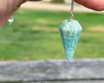 Amazonite Crystal Pendulum | Ethically Sourced Deviation Tool for Dousing, Reiki, Chakra Healing, Meditation, and Spiritual Gifts