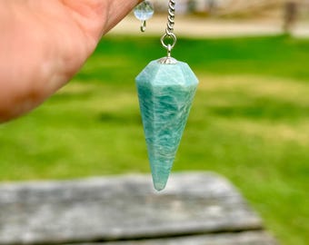 Amazonite Crystal Pendulum | Ethically Sourced Deviation Tool for Dousing, Reiki, Chakra Healing, Meditation, and Spiritual Gifts
