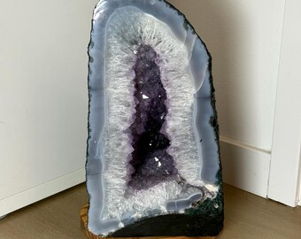 Amethyst Quartz Geode Crystal: Stress Relief, Spiritual Awareness, Intuition, Protection and Energy Clearing