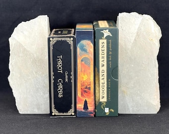 Clear Quartz Crystal Bookend Pair | Ethically Sourced Luxury Bookshelf Décor for Home, Office & Crystal Collectors