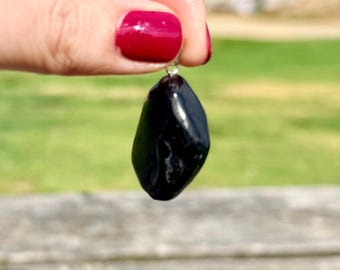 Shungite Crystal Pendant Necklace | Ethically Sourced Protection Stone for EMF Shielding, Grounding, Reiki & Spiritual Jewelry