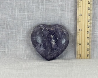 Lepidolite Crystal Heart Stone: Calm, Stress Relief, Emotional Balance